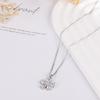 Rockyu brand jewelry - Popular necklace for women, sterling silver (925), pendant, flower design, crystal, Asian ethnic style.