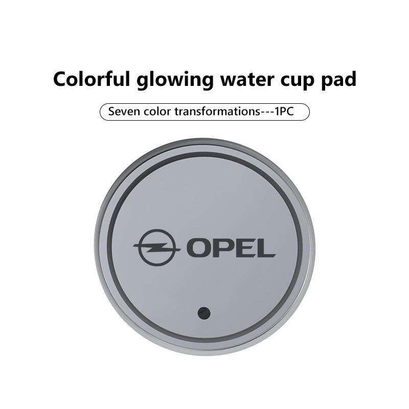For Opel 7 Color LED Car Cup Holder Light Luminous Coaster Water Cup Pad Accessories Insignia Corsa Zafira Meriva Mokka Astra H