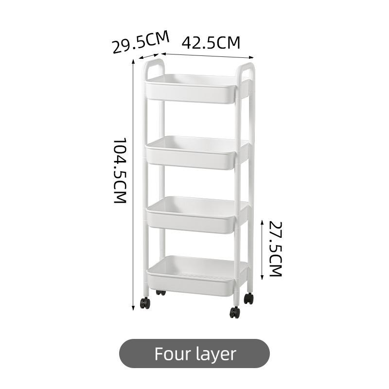 5-stufiger Hochleistungs-Rollwagen aus Metall mit feststellbaren Rädern, multifunktionale Lagerregale für Küche, Wohnzimmer, Büro,