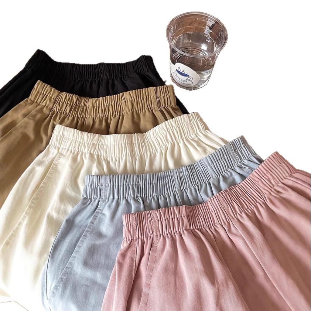 2025 Summer Women's High Waist Casual Wide-Leg Mid-Length Workwear Shorts, Petite Size.