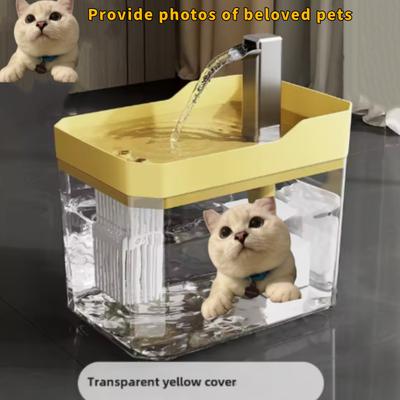 Custom Cat Water Fountain Auto Filter Transparent Drinker USB Anti-Dry Burning Recirculate Filtering Water Dispenser with Pump