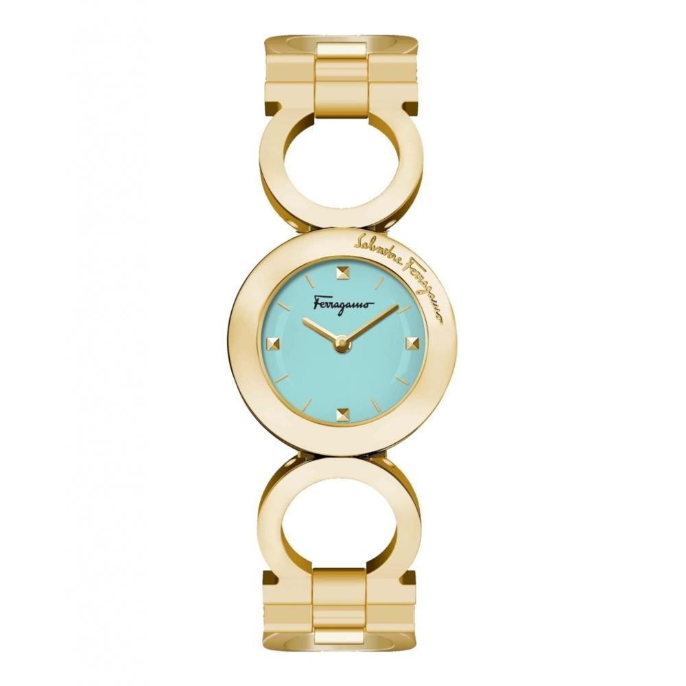 

Salvatore Ferragamo Gancino Bracelet Watch Gold Gold Blue