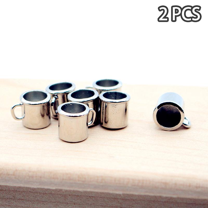 

2PCS Hot Dollhouse Miniature Simulation Alloy Cup Model Metal Coffee Cup Kids Pretend Play Toy Doll House Decoration Accessories