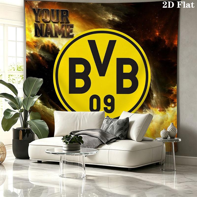 Borussia Custom Name Wall Tapestry Aesthetic Wall Hanging Printed Fabric Blanket Decorative Tapestries for Bedroom Living Room Home Decor