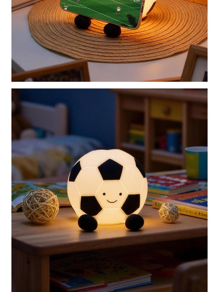 Football Silicone Night Light: Sleep Aid & Mood Lamp for Boys, Timed & Gift-Ready