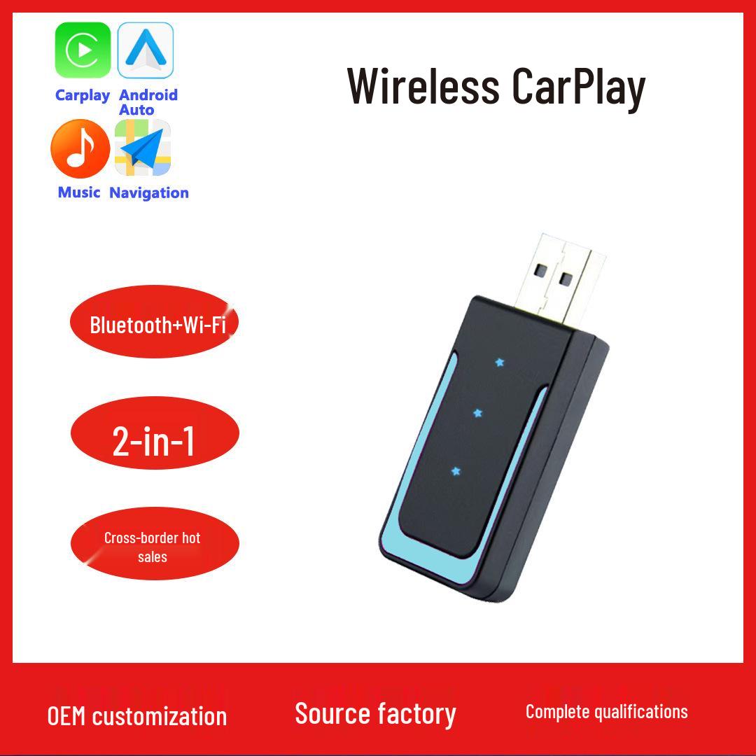 

2025 Cross-border 2-in-1 Wireless CarPlay & Android Auto Adapter