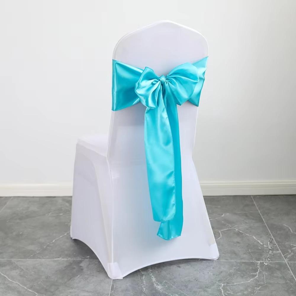5pcs Vintage Satin Wedding Chair Sashes 275cm Chair Back Ribbon Bow Chair Cover  Baby Shower
