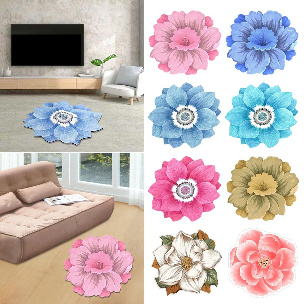Pastoral Lotus Floor Mat Special-shaped Door Gasket Flower Carpet Living Room Tea Table Bedside