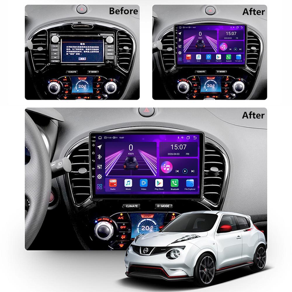 Android Car-Play Autoradio für Nissan Juke 2010-2019 Multimedia-Player Head Unit Stereo GPS-Navigation BT WIFI, 8 Kern ,2+32GB