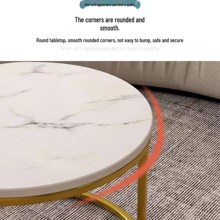 Round Light Luxury Coffee Table for Small Living Spaces