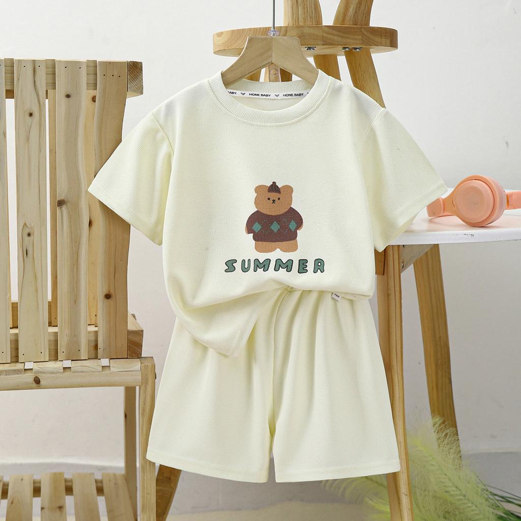 Children's Short-sleeved Suits Summer Boys' Clothes Girls' Shorts Clothing T-shirts Baby Summer Clothes Children's Clothing