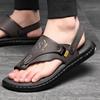 Men Black Open Toe Sandals Slippers Simple Flats Flip Flops Summer Brown Outdoor Beach Shoes Plus Size 46 47 48