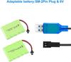 2-Pack USB Charging Cables with SM-2P Connector | 250mAh Output for 6V Ni-MH Batteries | Ideal for RC Cars, Model Toys, RC Helicopters – Blue