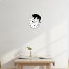 Wall Clock with Cat Silhouette Artistic Analog