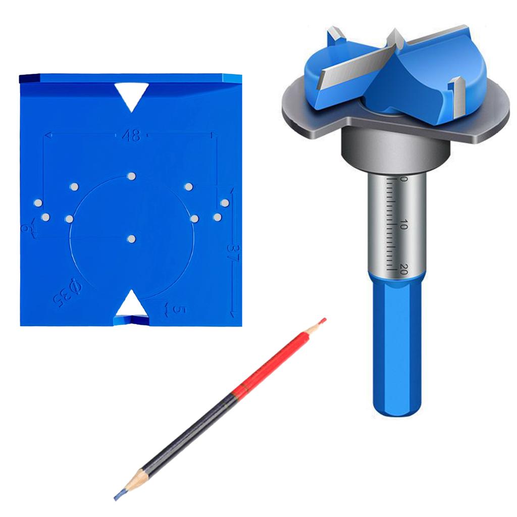 1pc Hinge Drilling Locator Cabinet Door Hinge Punching Positioning Ruler Template Woodworking Hinge Installation Auxiliary Tool