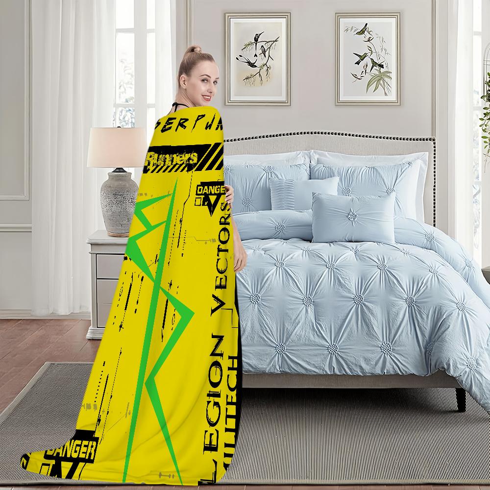 COOL-C-Cyberpunk E-Edgerunners Blanket For Soft Throw Blanket for Picnic Bed Sofa Home Bedroom Cozy Warm Comfortable