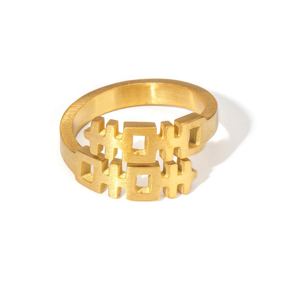 

Кольцо «Двойное счастье» в китайском стиле - Элегантный полый дизайн для пар, унисекс Size 8 золотой