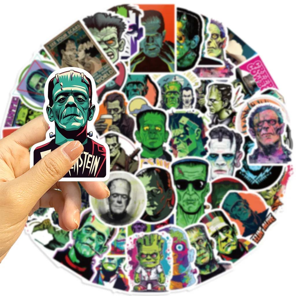 52 Pcs Frankenstein's Monster Graffiti Decals-Waterproof DIY Decor for Stationery Luggage Notebook Backpack