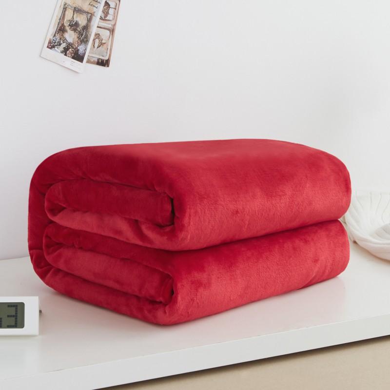Solid Color Flannel Blanket Soft Warm Throw Nap Pet Gift