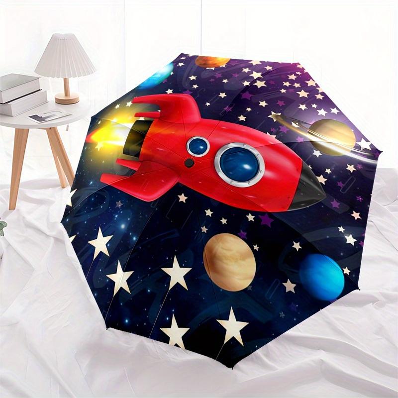 1pc Rocket Galaxy Themed High-quality Umbrella,Automatic Opening and Closing Umbrella,Multi-functional Umbrella G0811130