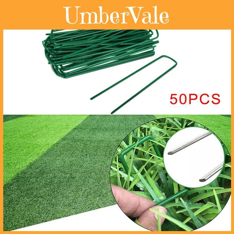 Premium Green Steel Garden Staples U Pins For Artificial Grass Turf Fixation And Weed Barrier Installation