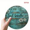 ANRRO Breathing Text Metal Sign Round Animated Inhale Exhale Wall Decor Rustproof Outdoor Garden Farmhouse