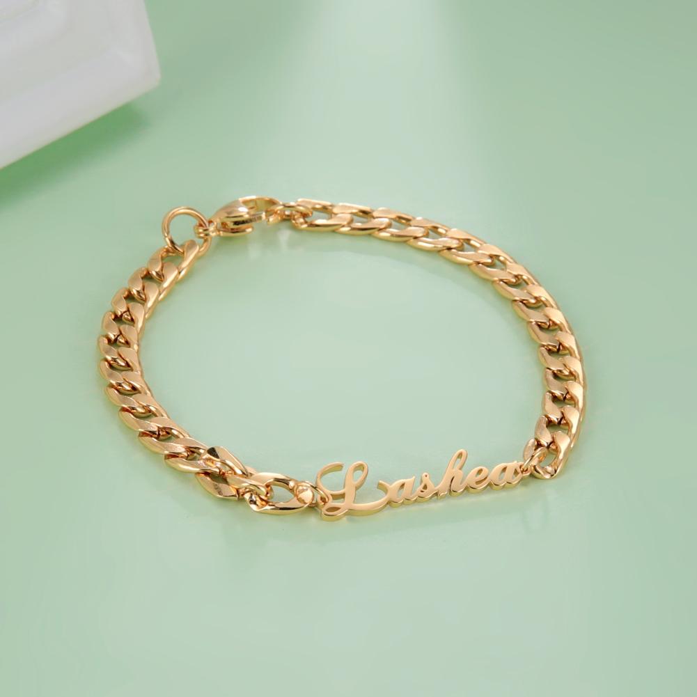 Cuban Chain Custom Name Bracelet Men Women Personalized Name Bracelets Stainless Steel Jewelry Customized Gifts 2026 New Trend