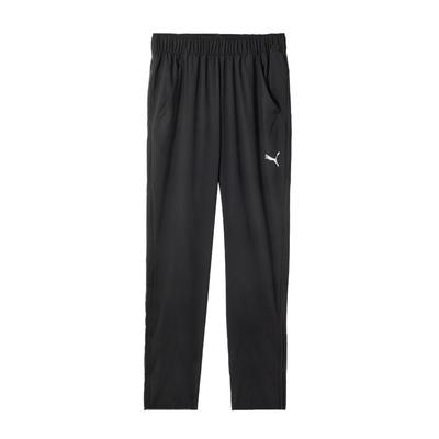 Run Woven Solid Color Slim Fit Drawstring Running Fitness Mid Waist Knitted Sports Pants Men Pants Black 522414-01