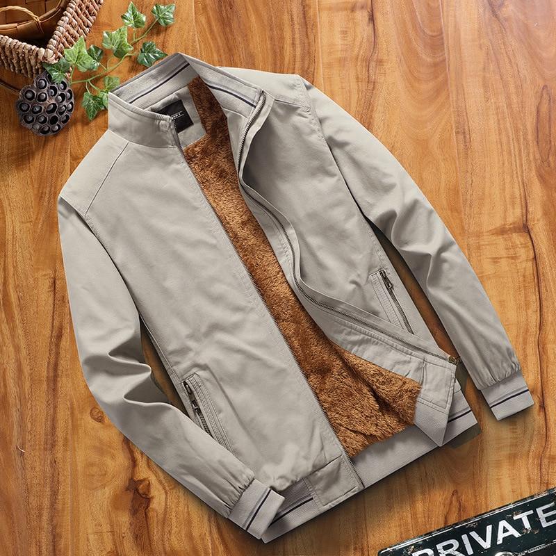 Fleece Bundy Pánské Pilot Bomber Bunda Teplá Pánská Móda Baseball Hip Hop Kabáty Slim Fit Termo kabáty Pánské Oblečení