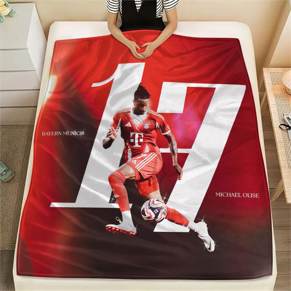 Michael Olise Printed Flannel Blanket, Soft Throw for Bedroom Sofa, Washable,soccer Fan Merchandise, Great Gift.