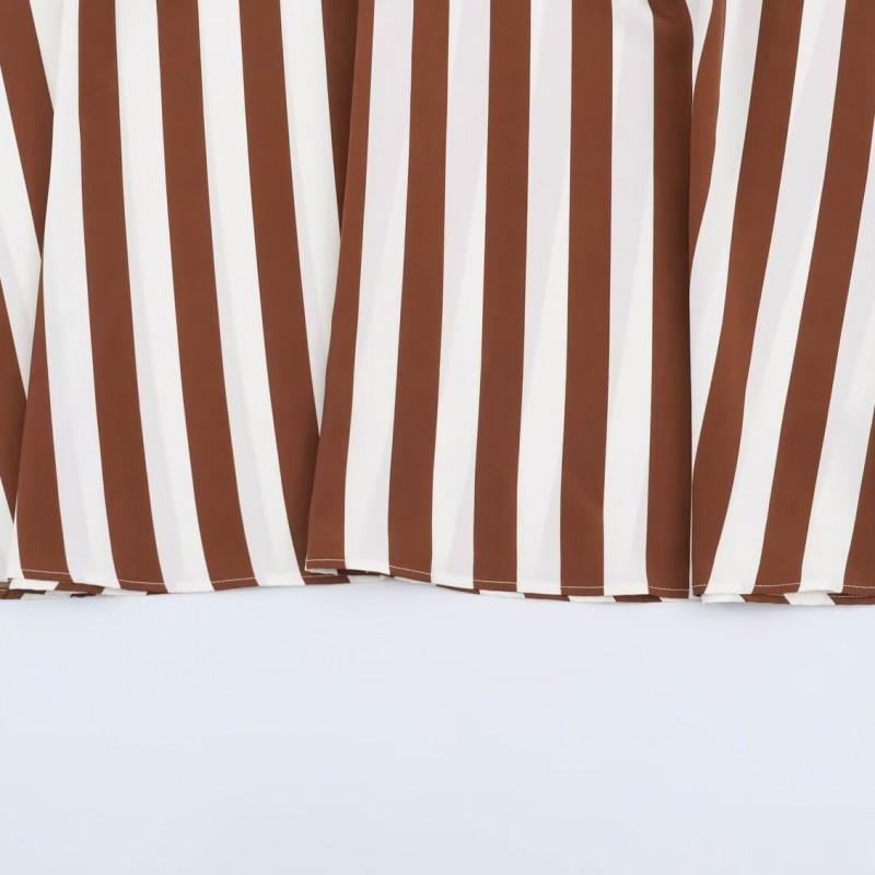 Womens Striped Shirt Dress Lapel Tie Waist Loose Fit Casual Versatile Long Sleeve Mid Length