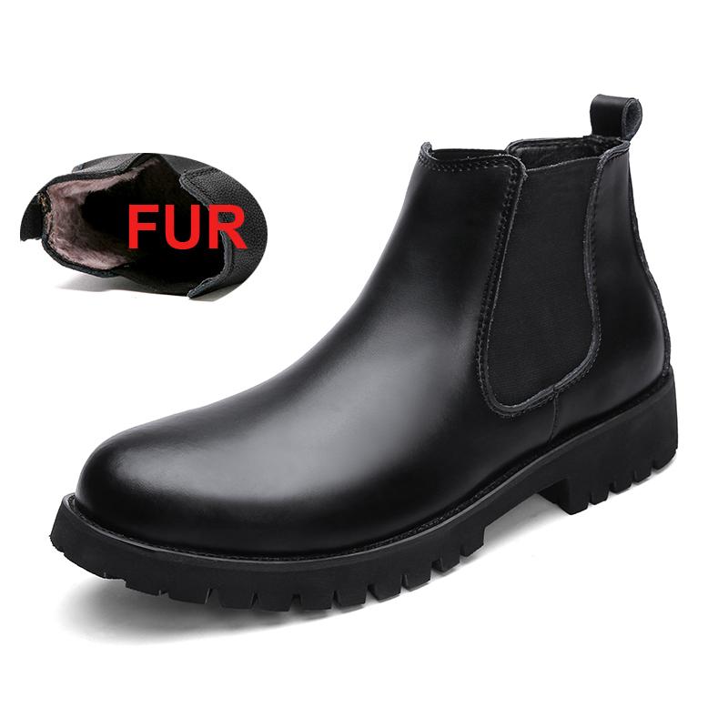 Fashion Spring/ Winter Elegant Chelsea Boots Leather Men Couple Shoes Size 35 47 Slip-on Dress Formal Boots Model Fashion Zapatos Hombre