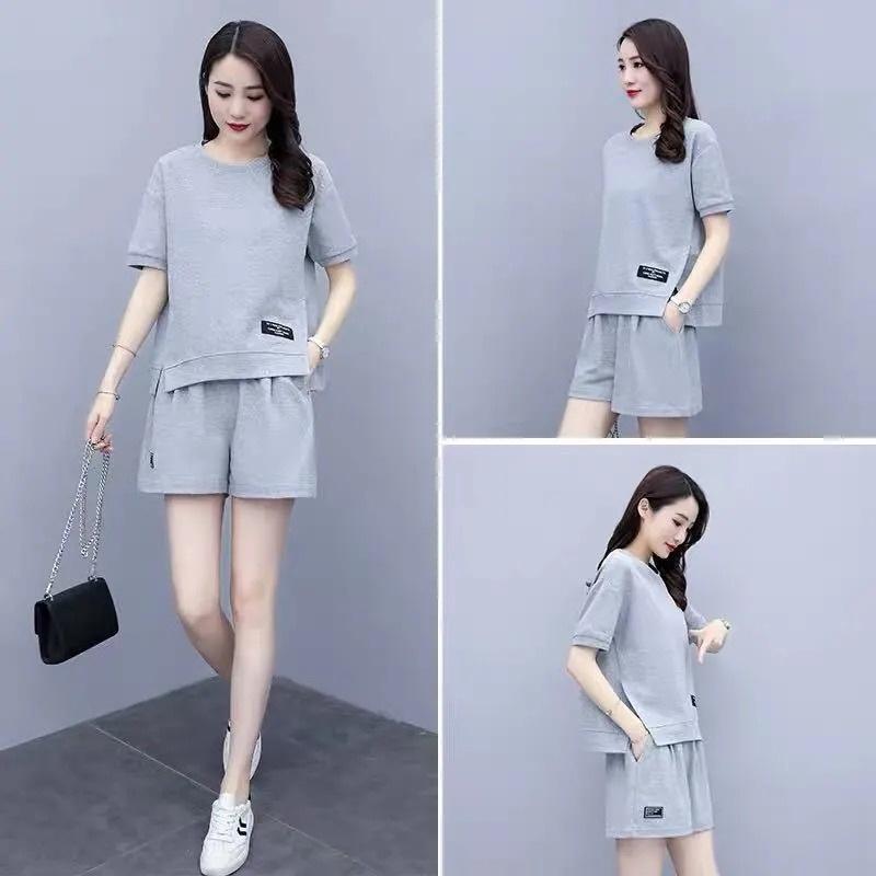 Sportswear Casual Suit for Women Summer Korean Style Fashion Loose Shorts Running Two-piece Set for Women