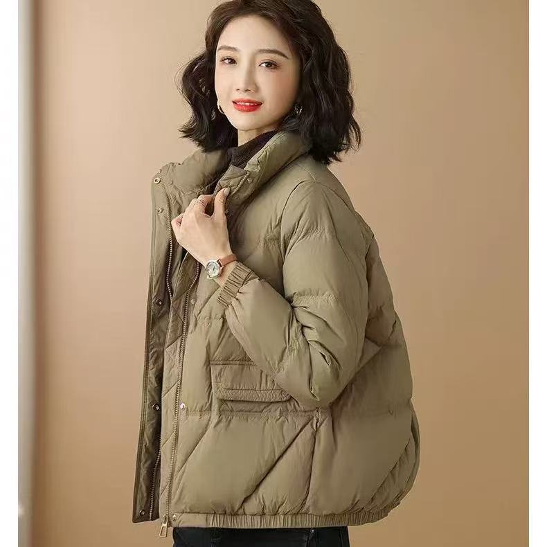 Women’s Short Stand Collar Windproof Thicken Warm Winter Jacket
