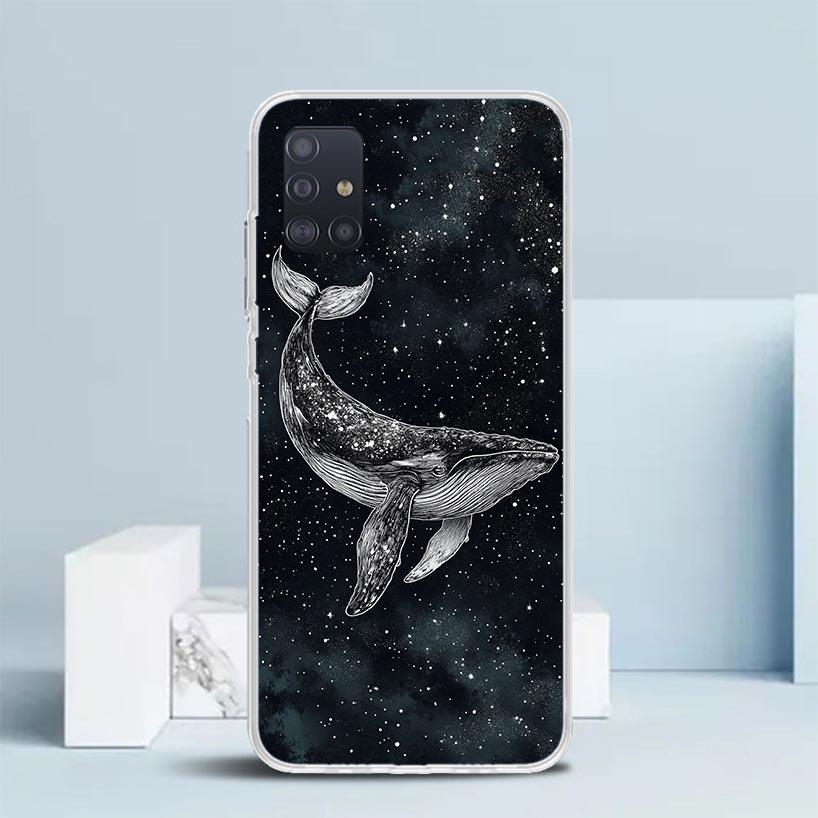 Humpback Whale Sea Giant Soft Cover for Samsung Galaxy A12 A22 A32 A52 A72 A02S Phone Case Note 20 Ultra 10 S10 Plus A51 A71 A50
