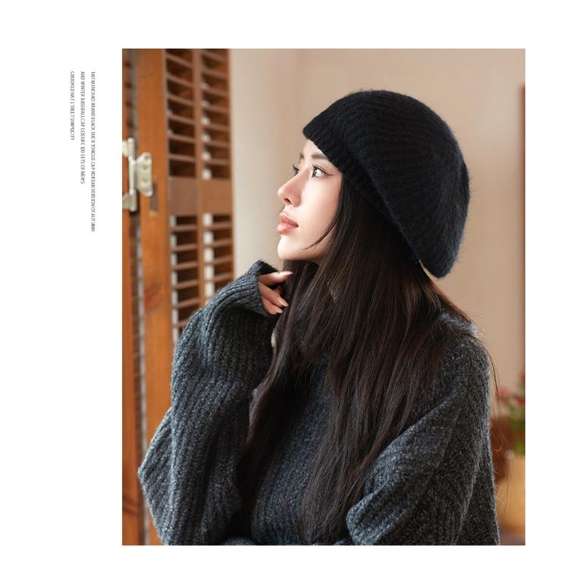 Autumn and Winter Hats, Children's Knitted Warm Woolen Hats, Solid Color Berets