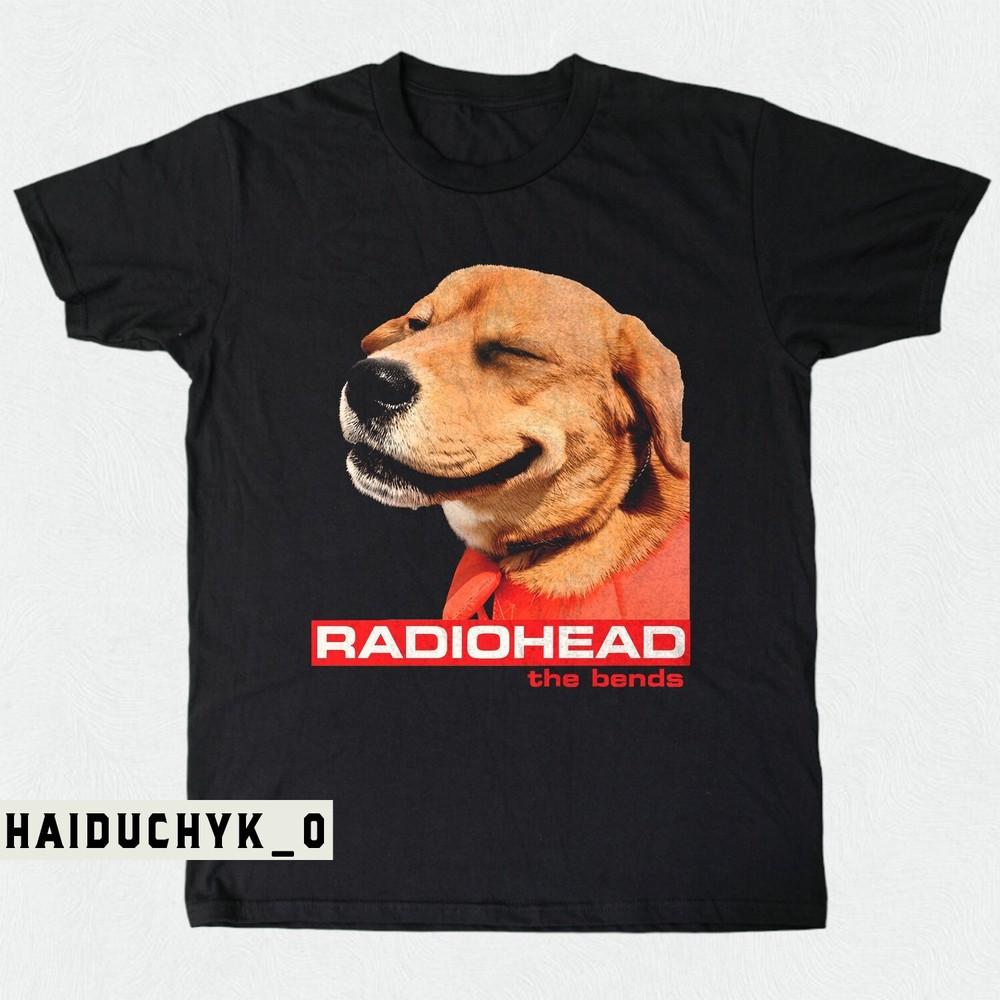 Смешная футболка Radiohead The Bends Смешная собака Radiohead Унисекс Черная футболка Размер S-5XL Унисекс Футболка S