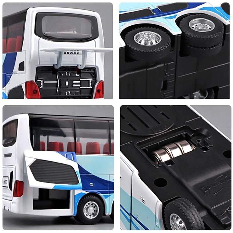 Simulation Diecast 1/50 Alloy Business Bus Car Model Luxury Airport Bus Model  Vehicles For Children‘s