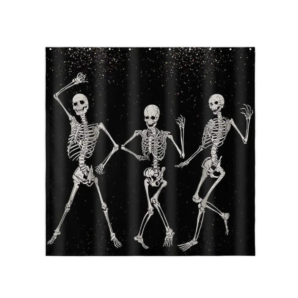 Shower Curtain HD Waterproof No Punch Bathroom Partition Curtain Halloween Print