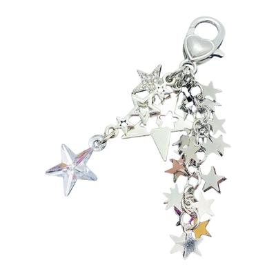 Fashionable Star Charm Phone Strap Stylish Bag Pendant Metal Keychain for Trendy Adults and Street Culture Enthusiasts