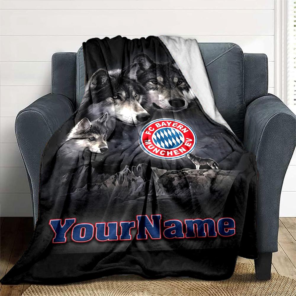 Bayern Munich Customize Text Blanket Multi-purpose Customizable Blanket Ultra-Soft Throw For Chair Picnics Nap Seaside for All Occasions