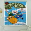 Zasłony Okienne Kuchenne do Salonu 2 Sztuki Zasłony Zaciemniające Zasłona na Drzwi A-adventure Time Przegroda Dekoracja Sypialni