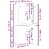 Highboard 2 pcs Reclaimed Wood Wood Based Material