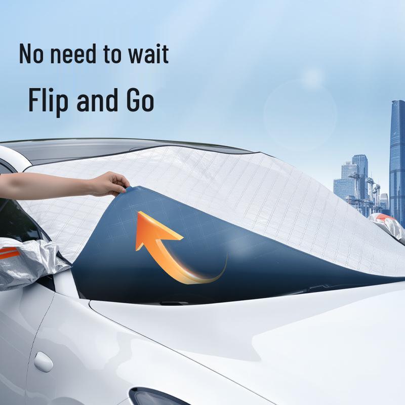 Magnetic Anti-Freeze Windshield Cover: Thickened Sunshade & Snow Protector