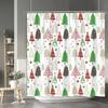 Christmas Shower Curtain Santa Claus Snowman Moose Cartoon Christmas Tree Winter Home Polyester Fabric Bathroom