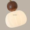 Adjustable Walnut Grain Mid-Century French Style Pendant Light for Bedroom, Hallway, or Entryway