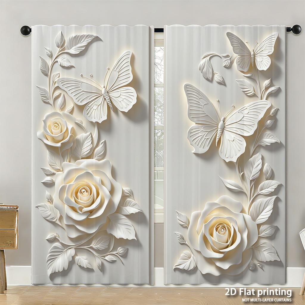 Piece Set High Definition Digital Printed Curtainsthanksgiving Autumn Colors Leaves Turkey Pumpkins Decorative Elementshome Curtain Polyester