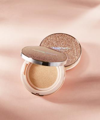 Makeup Helper Ampoule Glow Cushion 23g Rose Glitter