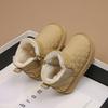 Children's snow boots girls winter 2025 new cotton shoes toddler shoes fleece shoes baby thickened men's winter shoes
