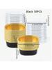 50pcs Oval Semi-Cooked Cheese Molds Cake Cups with Lids Snacks Desserts Pudding Muffins Baking Tools Party Wedding Mini Cups
